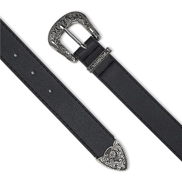 Western-Belts Women-Leather-Belt Vintage Waist-Belt with Buckle